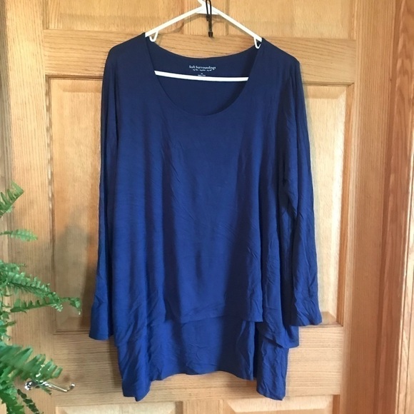 Soft Surroundings Tops - Soft surroundings, blue long sleeved, 1X blouse/ shirt